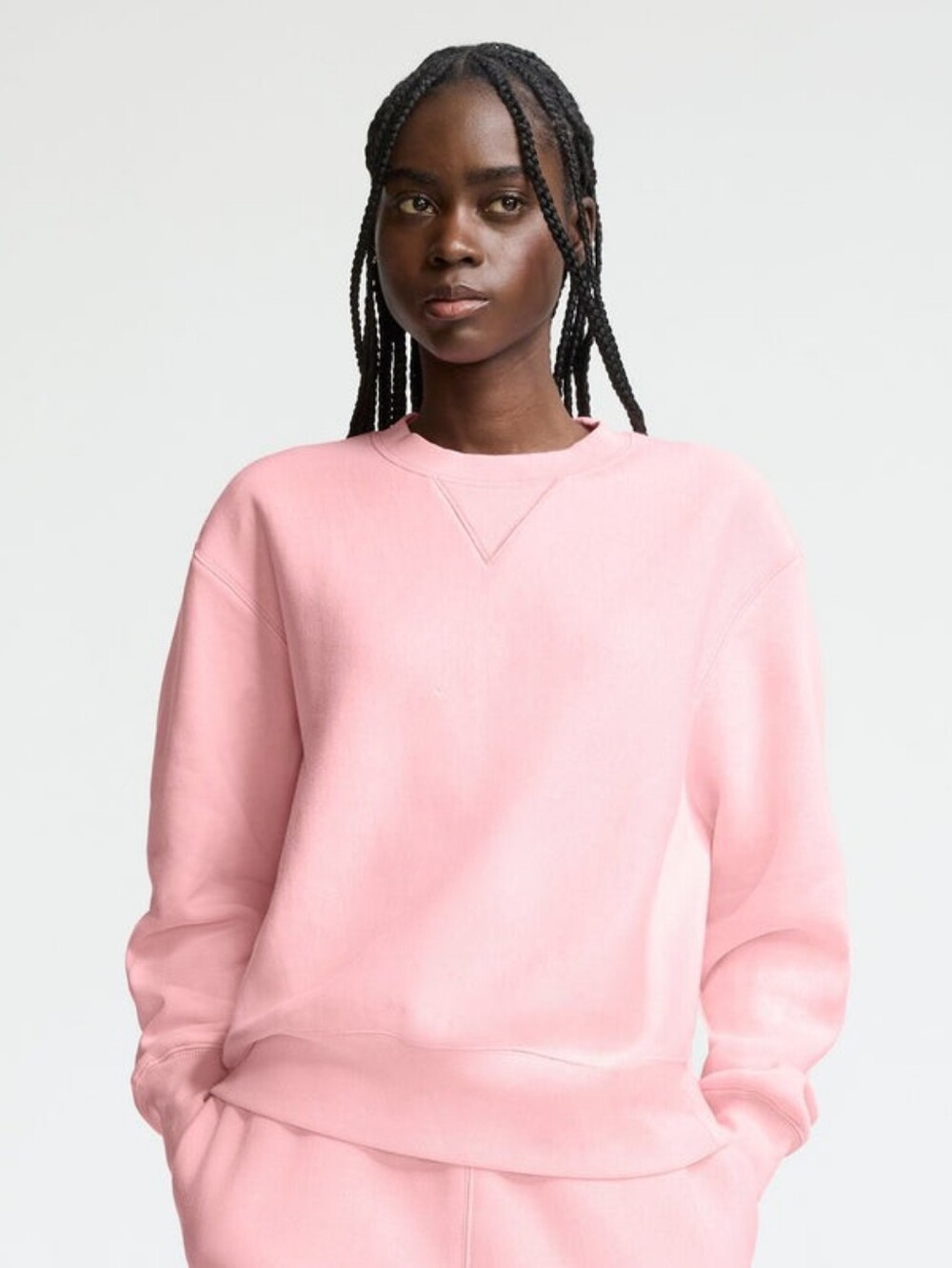 NWTs Champion Essentials Reverse Weave BarbieCore Crew Neck Sweatshirt.